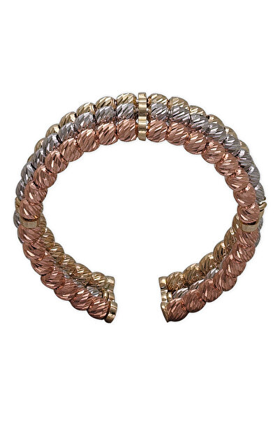 Ariş Dorissa Üçrenkli Altın Yüzük