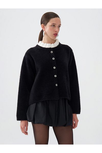 Nocturne Crystal Ornamental Buttoned Cardigan