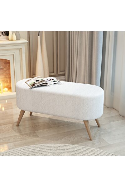 Ayd Grup Ahşap Ayaklı Geniş Oturum Alanlı Oval Bench Puf