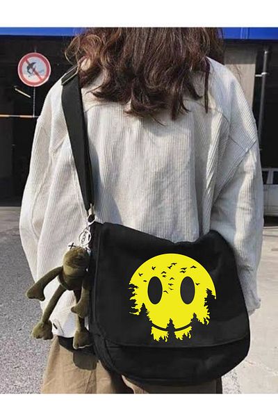 Cemira Geantă tote unisex Y2k - Pânză în stil poștaș, geantă de școală