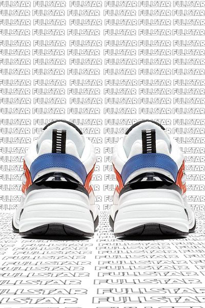 Nike M2K Tekno Leather Unisex Sneaker Genuine Leather Sports Shoes White Red Height 4cm