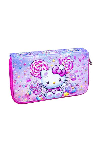 OneSize Candy Kitty Orginazer - Vegan Leather Pencil Case with Three Compartments