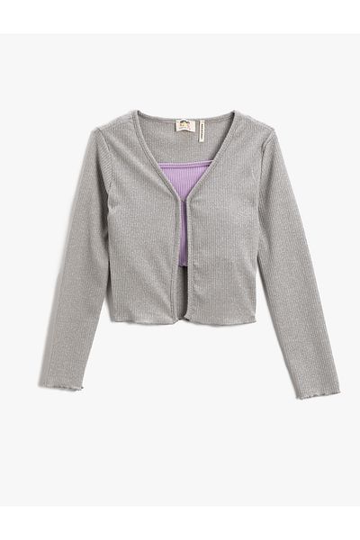 Koton Σετ Crop Top και μακρυμάνικη ζακέτα 2 τεμαχίων