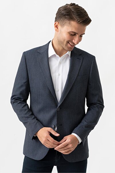 White Stone Novara C3004 Likralı 6 Drop Regular Fit Ceket Desenli