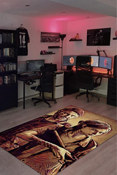 Homshtag Sonuncumuz Çok Renkli Oyuncu Halısı Zemini Kahverengi Gamer Temalı L...