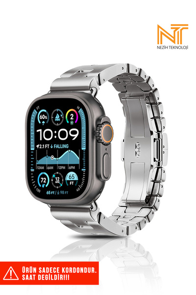 Nezih Case Apple Watch Ultra / Ultra 2 Uyumlu 49mm Metal Kordon Strap Kayış