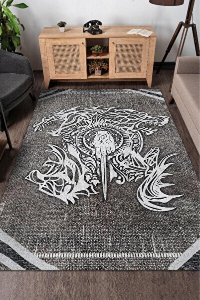 Homshtag Hanedanlar Dokuma Desenli Halı Game Of Thrones Film Halısı Gri Renk Etnik Film Serisi Halı