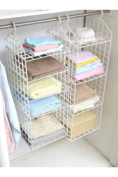 Morpanya Plastik Raf Organizer Dolap İçi Düzenleyici Kıyafet Düzenleyici Kıya...