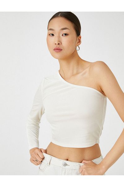 Koton Women's Ecru T-Shirt 3WAK50024EK
