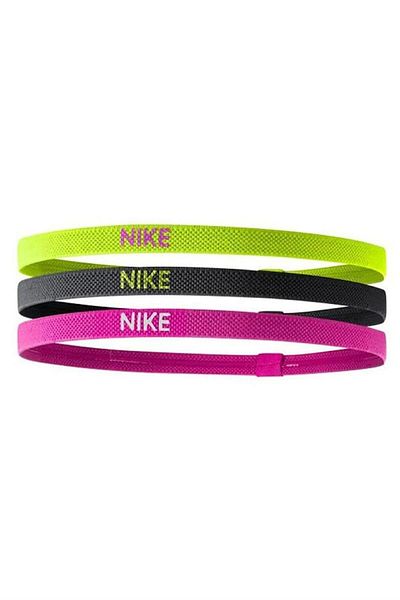 Nike Elastic Headbands 2.0 3 Pk Volt/μαύρο/υπερροζικό Osfm Hair Band N.100.4529.709.os
