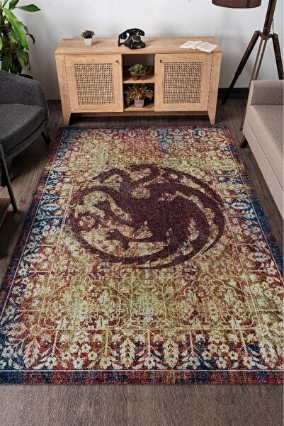 Homshtag Targaryen Hanedanı Desenli Halı Game Of Thrones Film Halısı Renkli Dokulu Film Serisi Halı