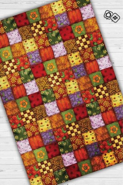 Homshtag Mutfaktaki Bahar Çiçekli Mutfak Halısı Çok Renkli Dekoratif Halı Patchwork Mutfak Halısı