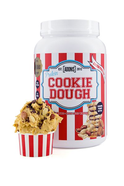 Adonis Gear Protein Cookie Dough, Caramel Peanut Butter, 1 Kg, 21.5g Of Casein Protein With 6.1g Carbs