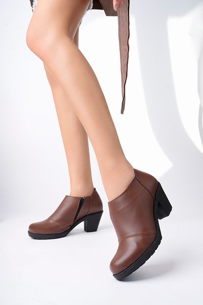 Deripabuc Genuine Leather Brown Women's Leather Boots Dp37-1103