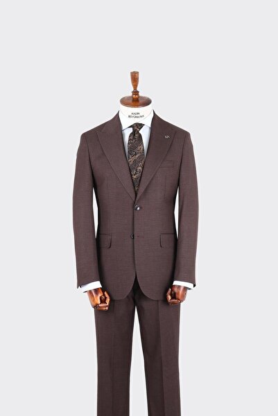 Kadir Büyükkaya Kırlangıç Yaka İki Düğmeli Erkek Takım Elbise-KAX1362S