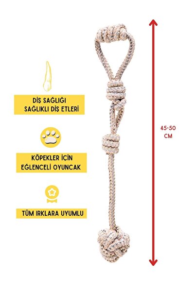 Proud Wave Köpek Oyuncağı Toplu Oyuncak Çekiştirmeli Halat Pamuk - Köpek Isırma Kemirme Oyuncağı Diş Ipi