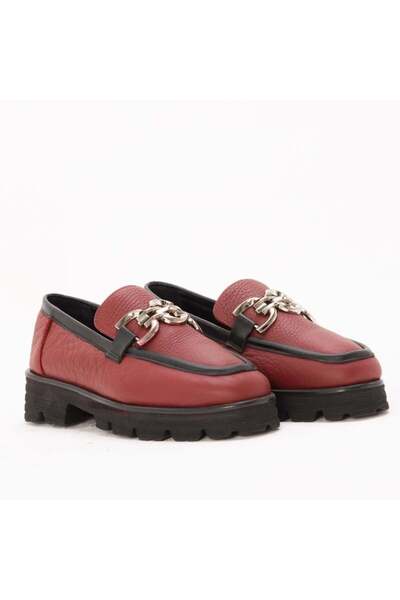 Gusse Adela Women's Khaki Leather Loafer Shoes 141209