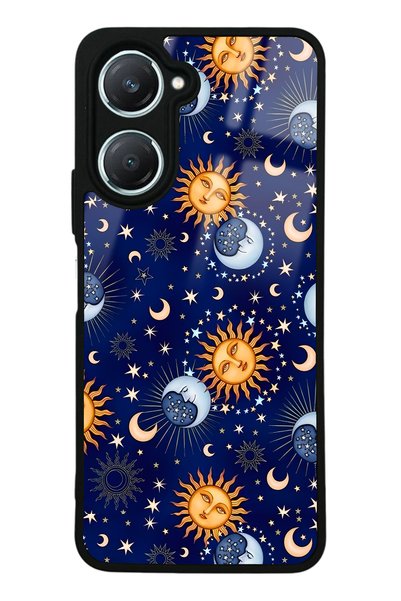 Spoyi Vivo Y18 Glossy Phone Case with Moon Sun Pajama Design