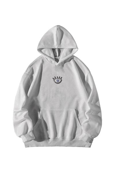 Scrovtie Calvin Jones'What Done' Printed Unisex White Oversize Hooded Sweatshirt - Kangaroo Pocket Detail Hoodie
