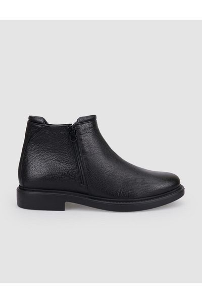 Cabani 100% Genuine Leather Black Double Zipper Men's Casual Boots
