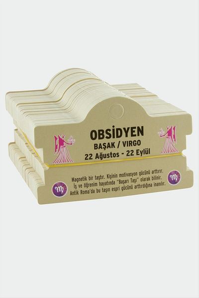 Bijuteri Net Obsidian & Virgo Zodiac Sign Bracelet Card