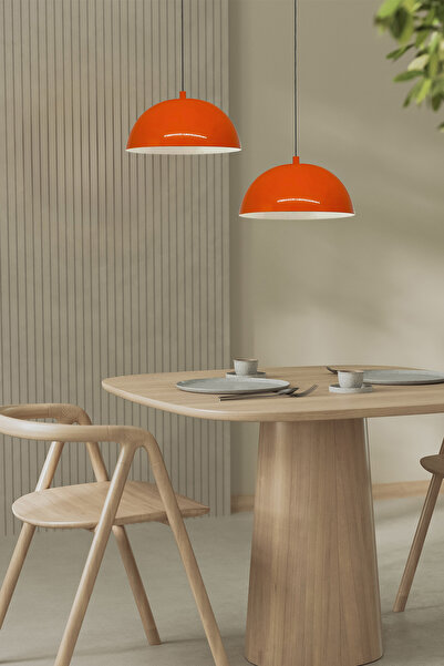 Bamyum Lipeo Parlak Turuncu Avize Tekli Sarkıt Salon Mutfak Kuaför Cafe Lamba Dekoratif Aydınlatma Pastane