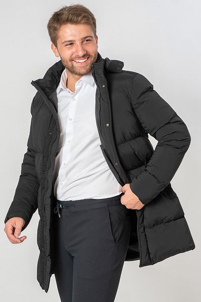 White Stone Bodø Slim Fit 8747 Hooded Coat Black