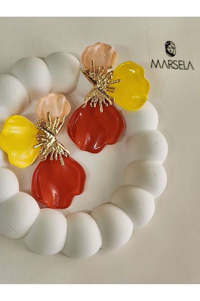 Ebijuteri 3 Color Leaf Earrings