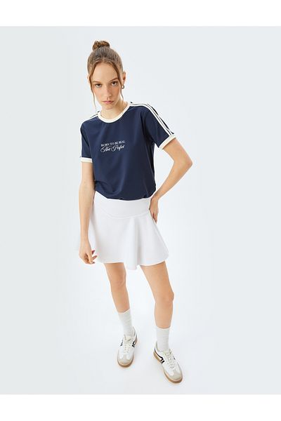 Koton Tricou sport cu mânecă scurtă, cu slogan, imprimat