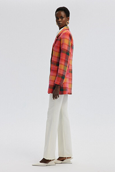 Touché Privé Plaid Patterned - Gold Buttoned Jacket