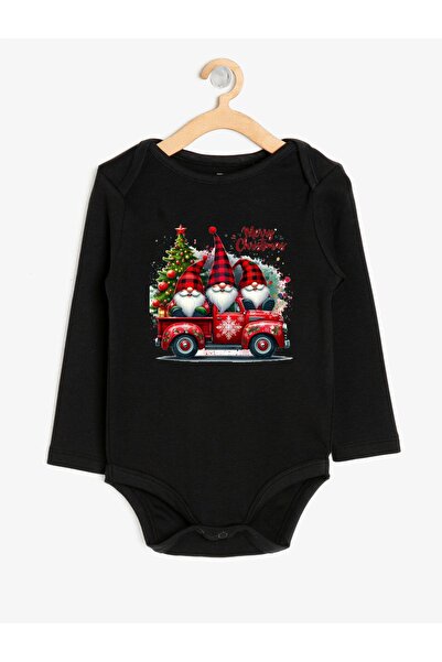 venüsdijital New Year's Deer Christmas Christmas Printed Model 3 Baby Bodysui...