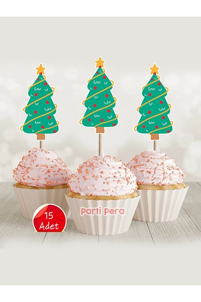 parti pera Ornament pentru Paști Cupcake Tort în formă de Pom de Crăciun 15 Bucăți