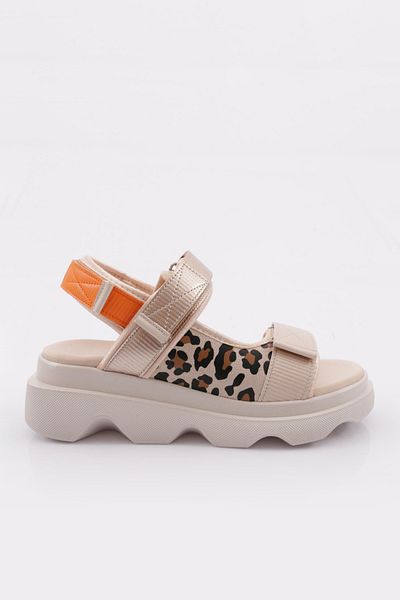 DGN Sandale de damă cu model leopard cu talpă groasă leopard bej 46383138