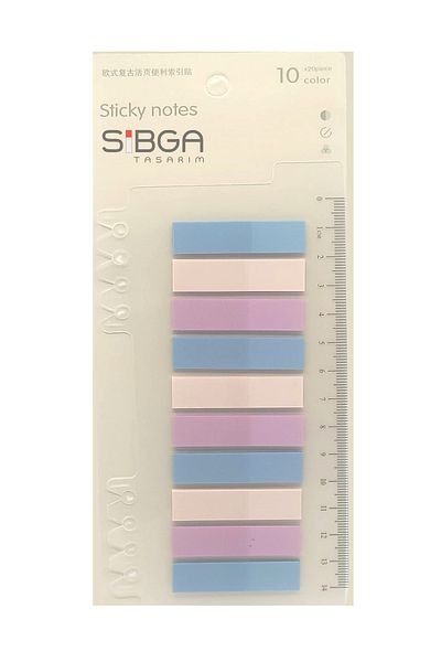 sibga tasarım Transparent Colored Post-It Note Paper - 200 Sheets Bookmark Sticker