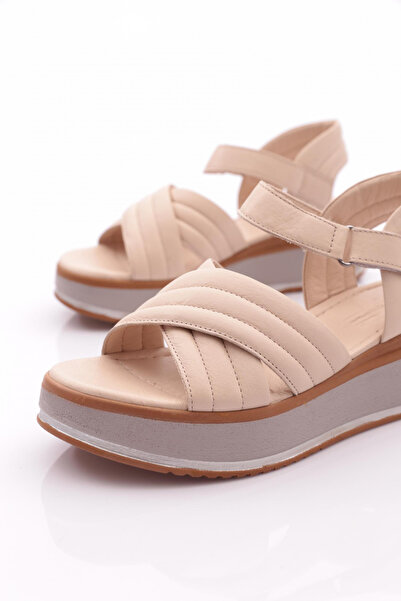 DGN Beige Women's Cross Strap Sandal 234133331035108