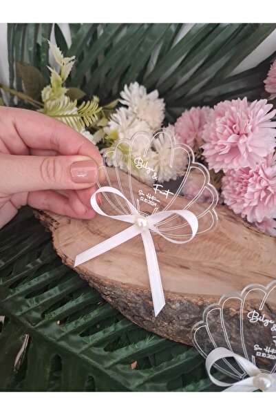DECORA HOBİ Şeffaf Pleksi İstiridye Model, Nikah, Kına Hediyesi, Pleksi Söz N...