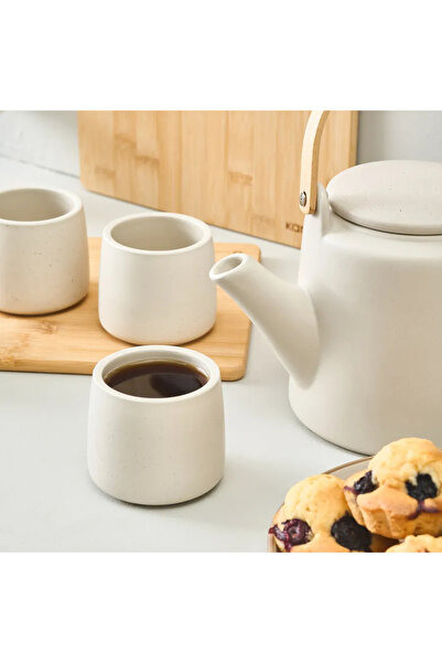 Karaca Yuuki, Set de ceai din ceramica 7 piese pentru 6 persoane, bej