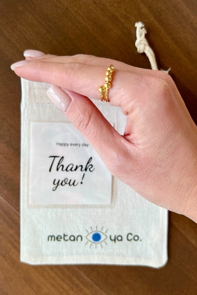 Metanoyaco Anksiyete Azaltıcı Ayarlanabilir Yüzük (Altın Kaplama) Kutuyla gönderilir