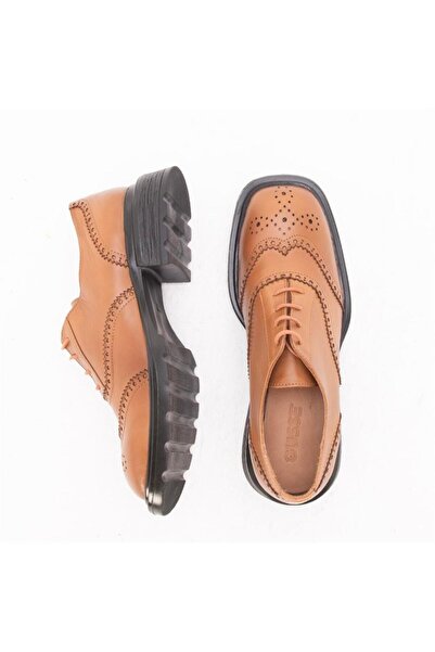 Gusse Darchelle Women's Khaki Leather Shoes 1603