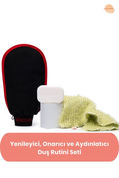 LET'SCRUB Shower Routine Set - Renewing, Repairing and Brightening Soap and Bath Loofah