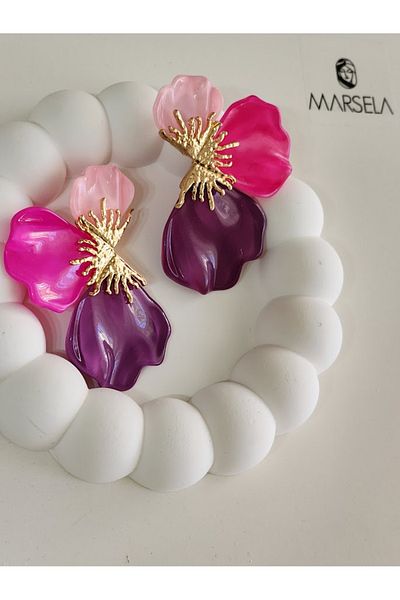Ebijuteri 3 Color Leaf Earrings