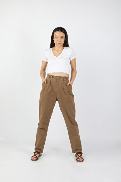 BALİNS Kadın Chino Gabardin Pantolon Kahverengi