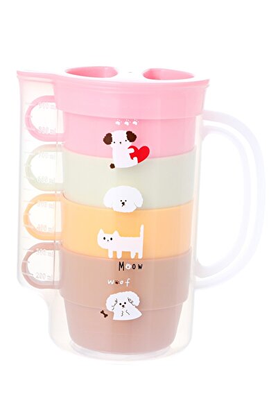 Miniso Sevimli Yavru Hayvan Serisi Plastik Sürahi Seti (1000ml)