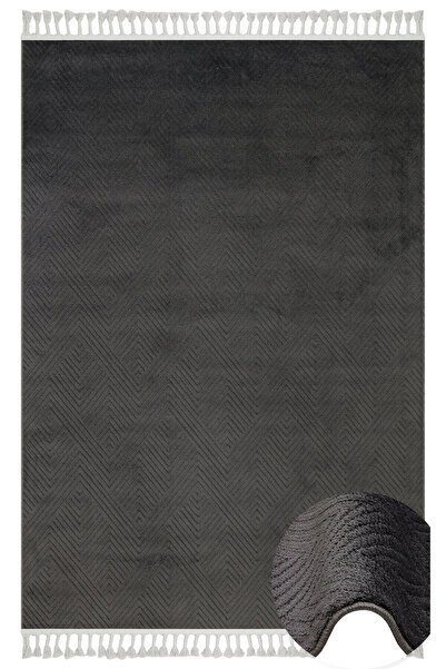 Cool Halı Scape 01 Siyah Salon Halısı Hav Vermez Mutfak Halı Yumuşak Doku Kor...