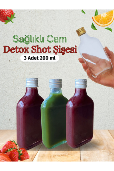 Milea 3'lü Sızdırmaz Metal Kapaklı Çok Amaçlı Yassı Şişe Seti