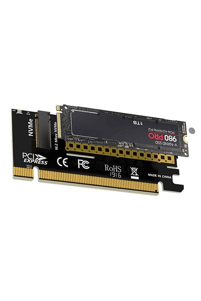 JEYI محول M.2 NVME إلى PCIE X16، 2280/60/42/30 NVMe SSD إلى PCIe 4.0 3.0 GEN4 64Gbps توسعة