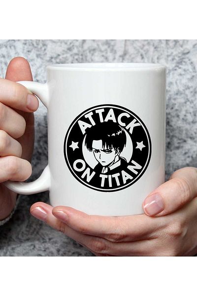 Gift Moda كوب بتصميم الرسوم المتحركة Attack On Titan Levi