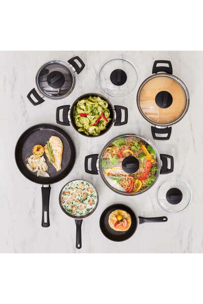 Karaca Biogranit Blackgold 12-piece cookware set | Non-stick coating