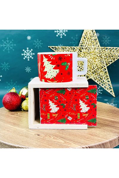Gift Moda كوب أحمر بتصميم عيد الميلاد للعام الجديد