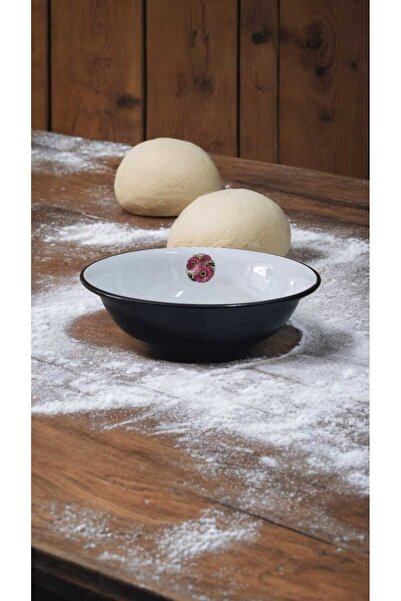 Avşar EMAYE EVİM MOR ÇİÇEK 32 CM EMAYE HAMUR LEĞENİ KARIŞTIRMA KABI